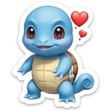Squirtle With heart eyes￼ sticker