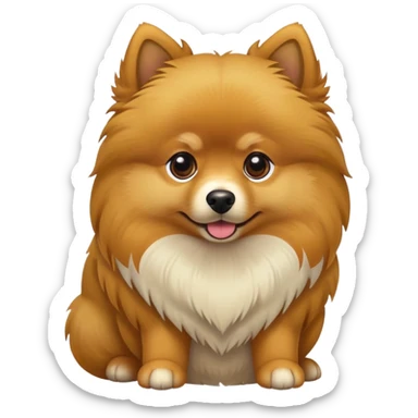 Una perro, tipo pomerania, de color marron-amarillo  sticker