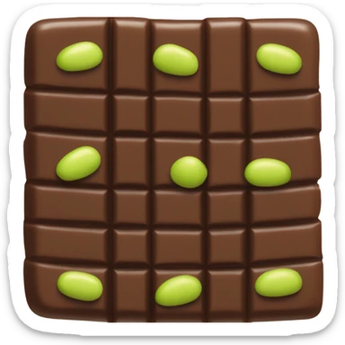 chocolate bar with pistachio filling sticker