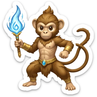 air elemental monkey warior air particles sticker