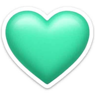 Seafoam green heart sticker