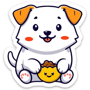 playful emoji eating a dog sticker