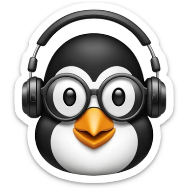 Emoji sobre pingüino gamer sticker