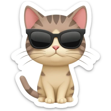 Cat wearing sunglasses sticker
