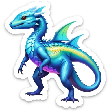 Colorful Shiny Exotic Amaura-Salandit-Aurorus-Fakémon-hybrid-creature (full body)  sticker