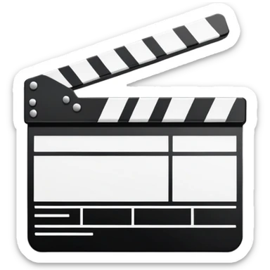 simplest possible clapperboard symbol, single stroke lines, pure abstraction sticker