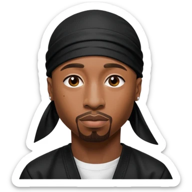 2Pac only face and durage sticker