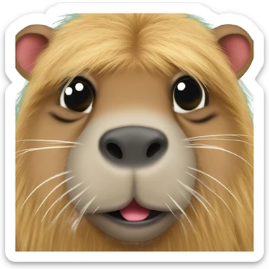 capybara with eyelash extensions  sticker