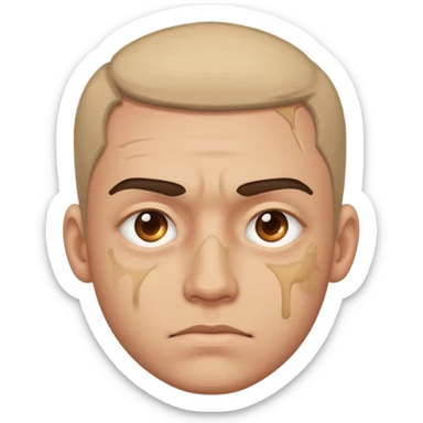 bruises near the man's eye sticker