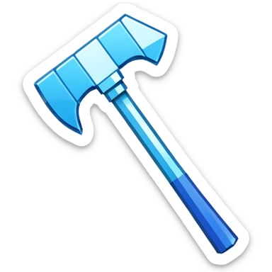 diamond item axe from Minecraft pixel art sticker