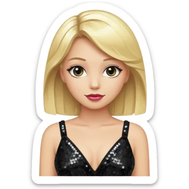 fancy blonde hair girl with night club outfit sticker