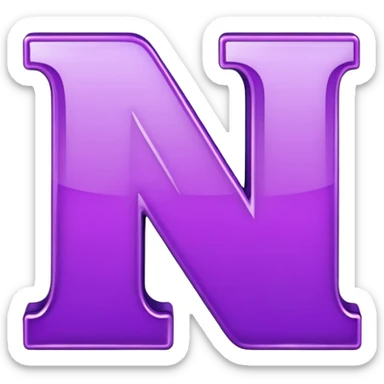 letter n purple sticker