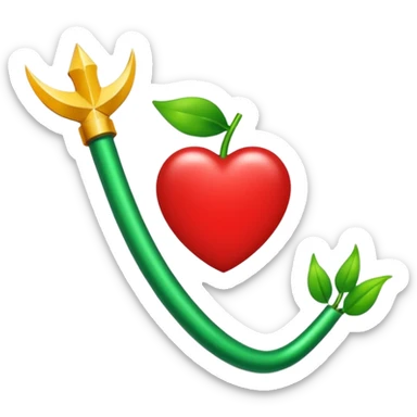 Tag vermelha com uma flecha pra cima verde do lado sticker