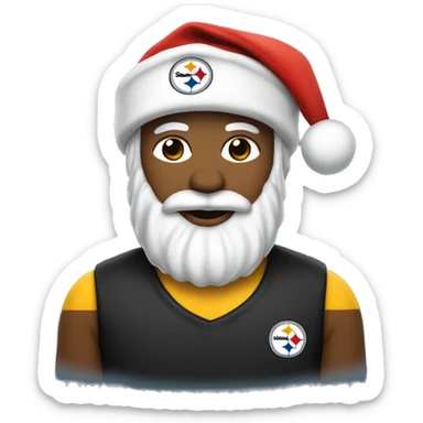 Santa clause wearing a Pittsburgh Steelers hat sticker