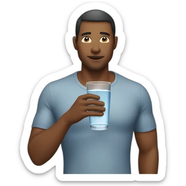 Man drink water sticker