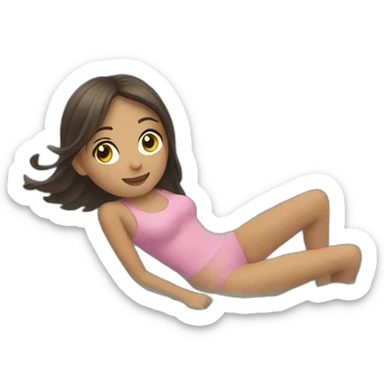 Girl floating on the water sticker