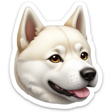 dog white japanese akita inu sticker