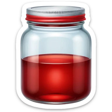 jam jar with red jam sticker