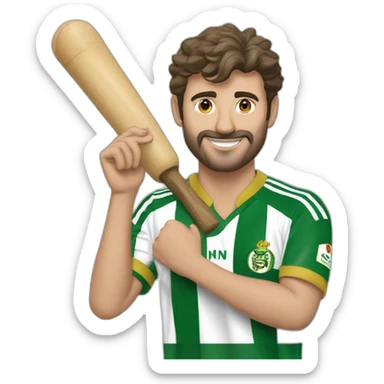 Aficionado del Betis señalando con el dedo sticker