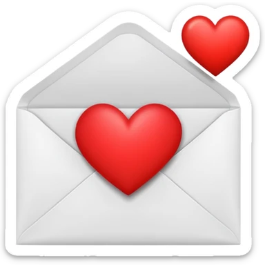 White Envelope with Heart sticker