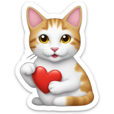 Katze mit herz sticker