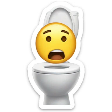 Toilet with man popping out of it sticker