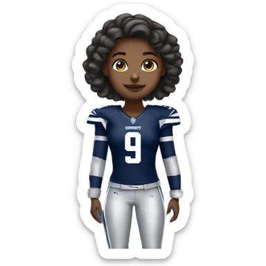 girl in a dallas cowboys jersey sticker
