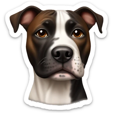Realistic black and brown staffy dog sticker
