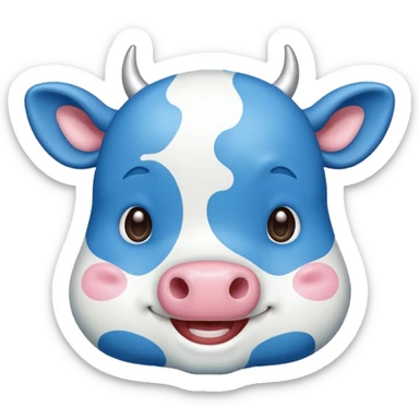 Vaca azul Kawaii  sticker