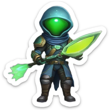 alien ranger futuristic roguelike rpg style inspired by slay thee spire sticker