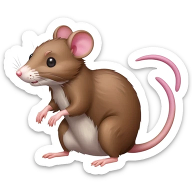 a clumsy rat tripping over its own tail sticker