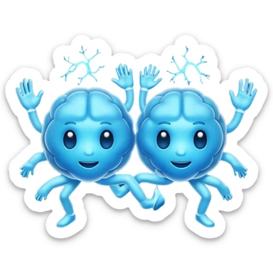 Last two brain cells dancing sticker
