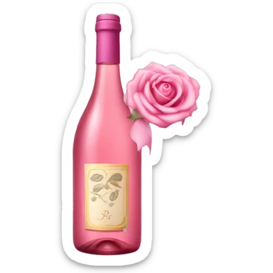 pink rose wine sticker