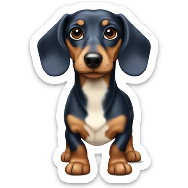 Blue, tan, and cream dapple dachshund  sticker