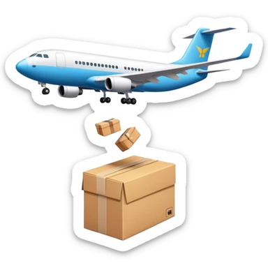 A plane dropping packages sticker