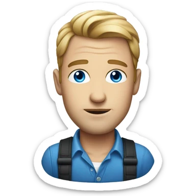 A man with blue eyes in stylish clothes  sticker