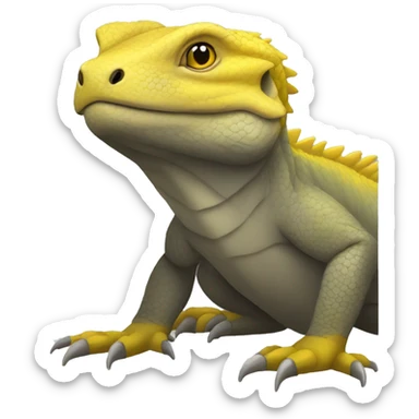 Komodo dragon grey and yellow  sticker
