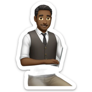 Smart man using laptop sticker