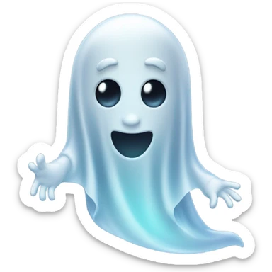 ghost waving goodbye sticker