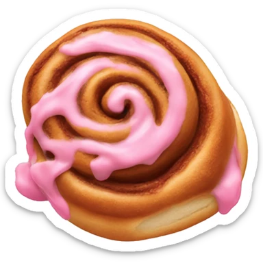 Not cinnamon bun with pink frosting sticker