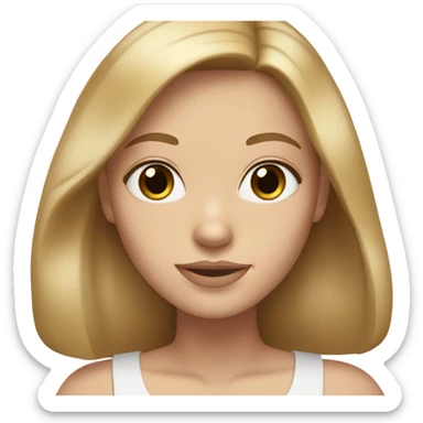 white girl with brunette/blonde hair and light brown eyes and pink lips  sticker