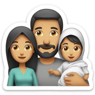 Arabic Dad,mom and little baby sticker