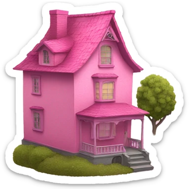 pink coraline house sticker