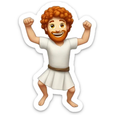 David dancing red-haired biblical sticker