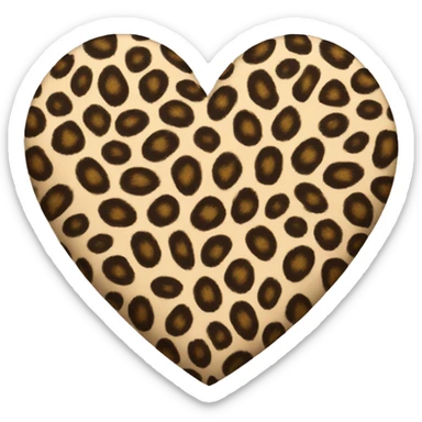 Leopard print heart sticker