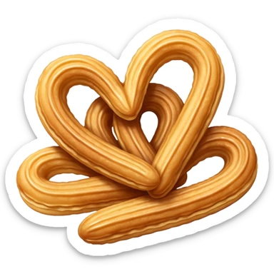 Heart shaped churros sticker