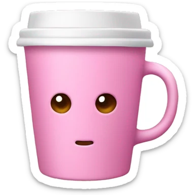 Pink coffee cup sticker