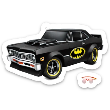 Hot wheels 69 Nova Batman’s favorite, shaped Dragster  sticker