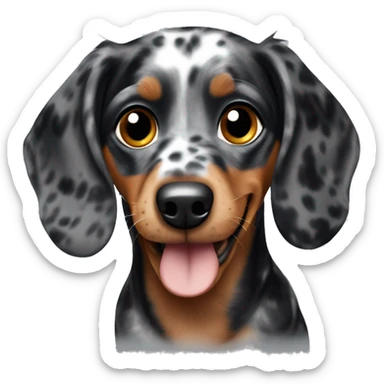 Black Merle mini dachshund  sticker