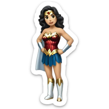 White Wonder woman stands sticker